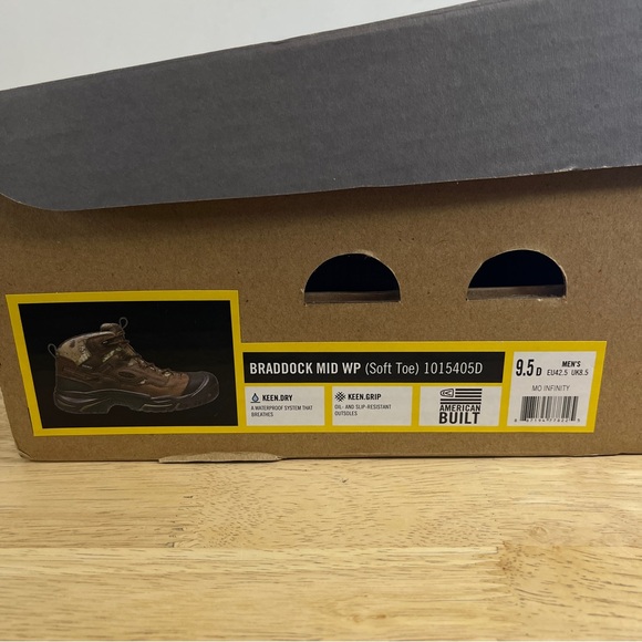 Keen Men's Braddock Mid WP Soft Toe Brown Leather Work Hiking Boots Size 9.5 NIB - Picture 15 of 15